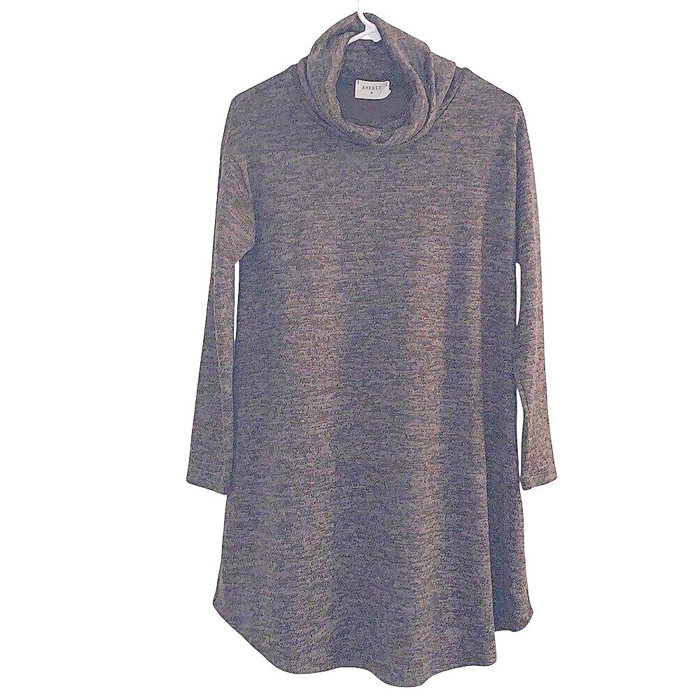 Everly Red Dress Boutique Charcoal Grey Cowl Neck Tunic Dress Small DR7664